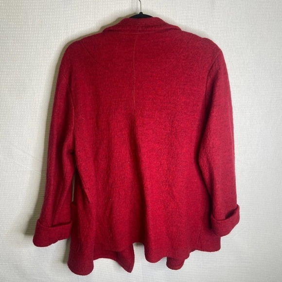 Ruby Red |‎ 100% Wool Red Blazer Jacket Large - Picture 4 of 5
